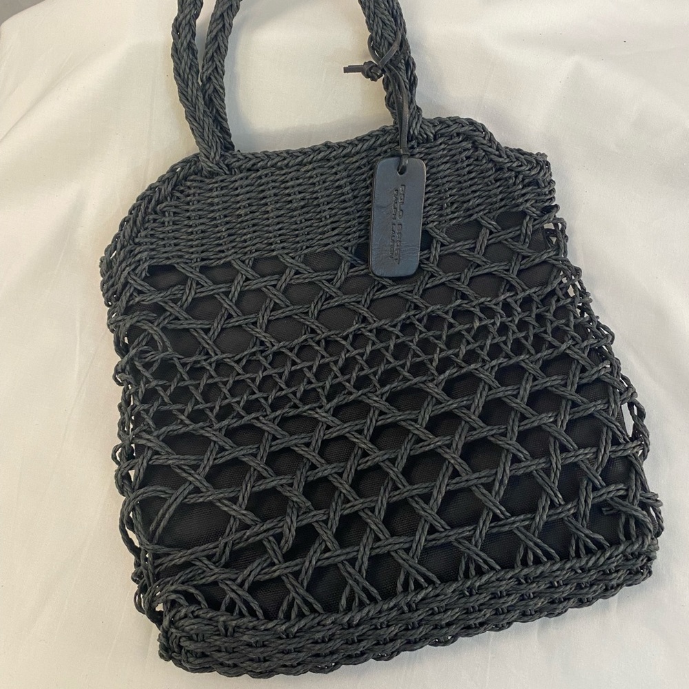 Ralph Lauren Polo Sport black woven basket bag